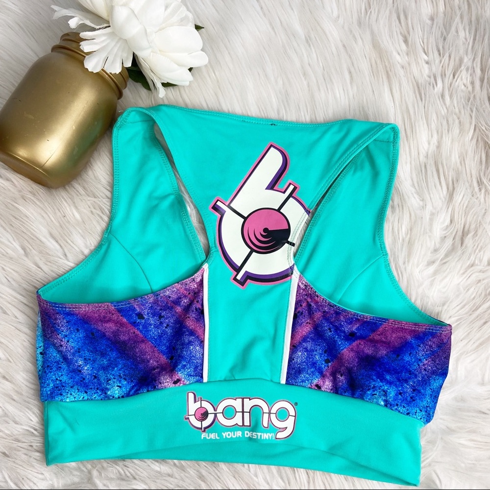 Bang Teal Racerback Sports Bra - Picture 2 of 4
